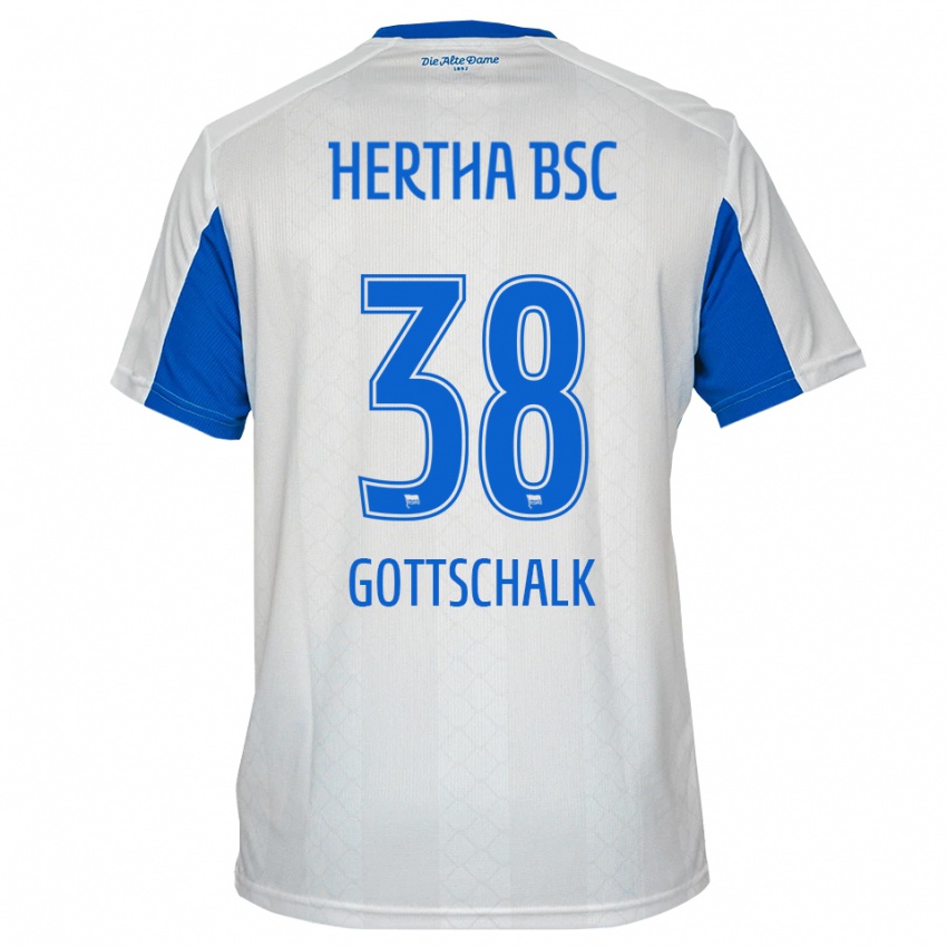 גברים ג׳וליוס בן גוטשאלק #38 לבן כחול הרחק ג'רזי 2025/26 חולצה קצרה