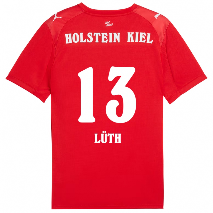 גברים Felix Lüth #13 אדום כחול הרחק ג'רזי 2025/26 חולצה קצרה