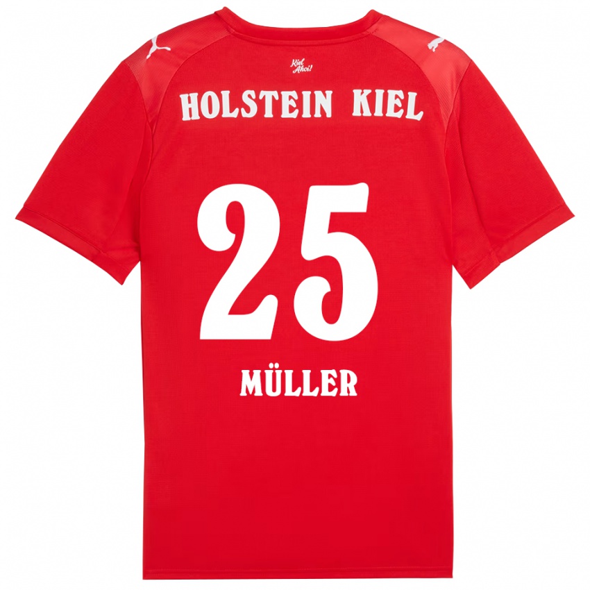 גברים Marcus Müller #25 אדום כחול הרחק ג'רזי 2025/26 חולצה קצרה