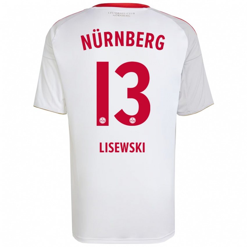 גברים רובין ליזבסקי #13 לבן אדום הרחק ג'רזי 2025/26 חולצה קצרה