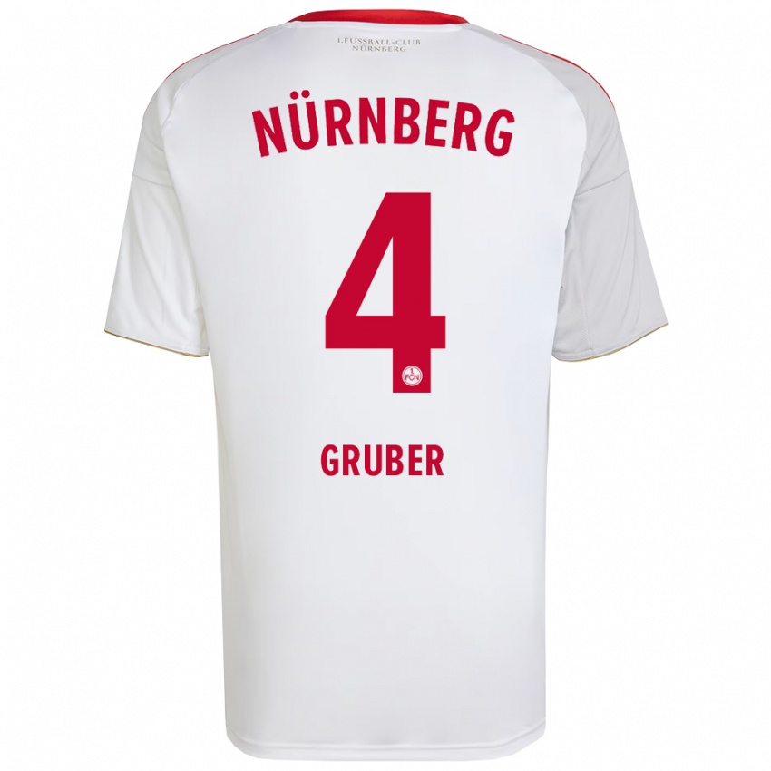 גברים פאביו גרובר #4 לבן אדום הרחק ג'רזי 2025/26 חולצה קצרה