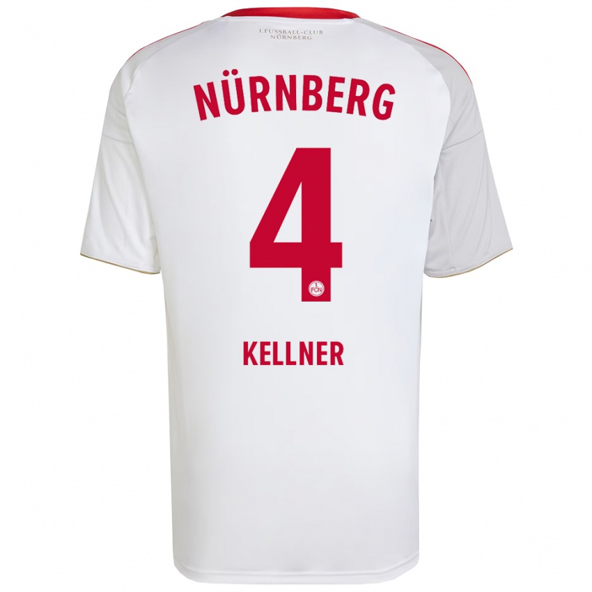 גברים בנדיקט קלנר #4 לבן אדום הרחק ג'רזי 2025/26 חולצה קצרה