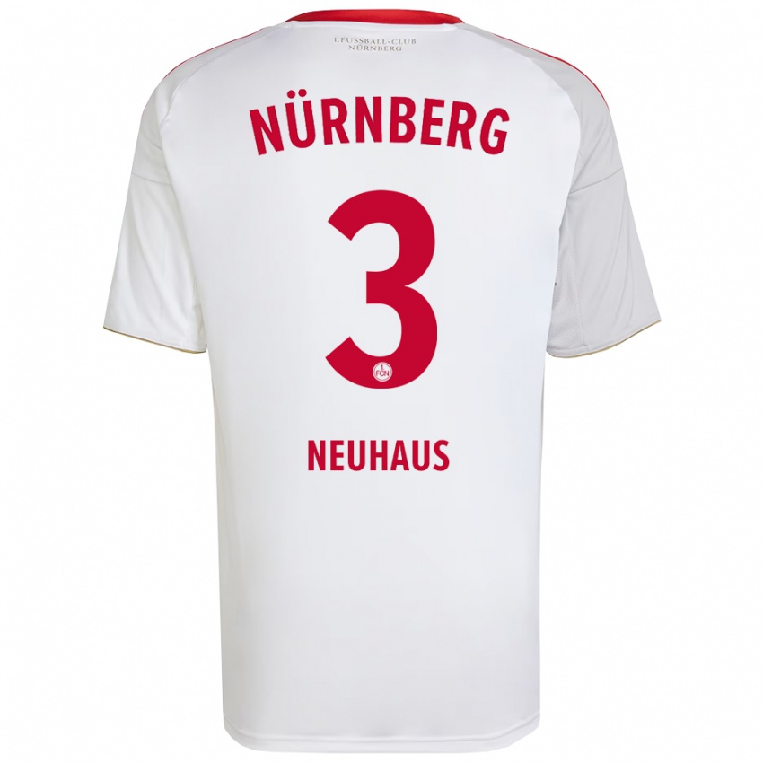 גברים Tim Neuhaus #3 לבן אדום הרחק ג'רזי 2025/26 חולצה קצרה