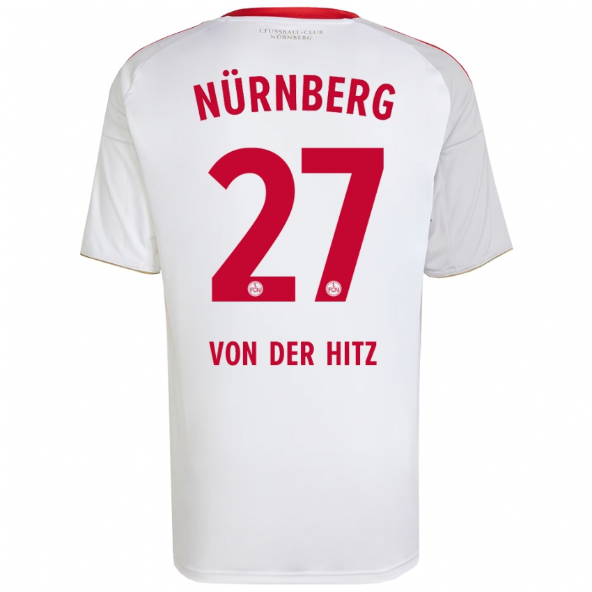 גברים ג׳אסטין-קאי פון דר היץ #27 לבן אדום הרחק ג'רזי 2025/26 חולצה קצרה
