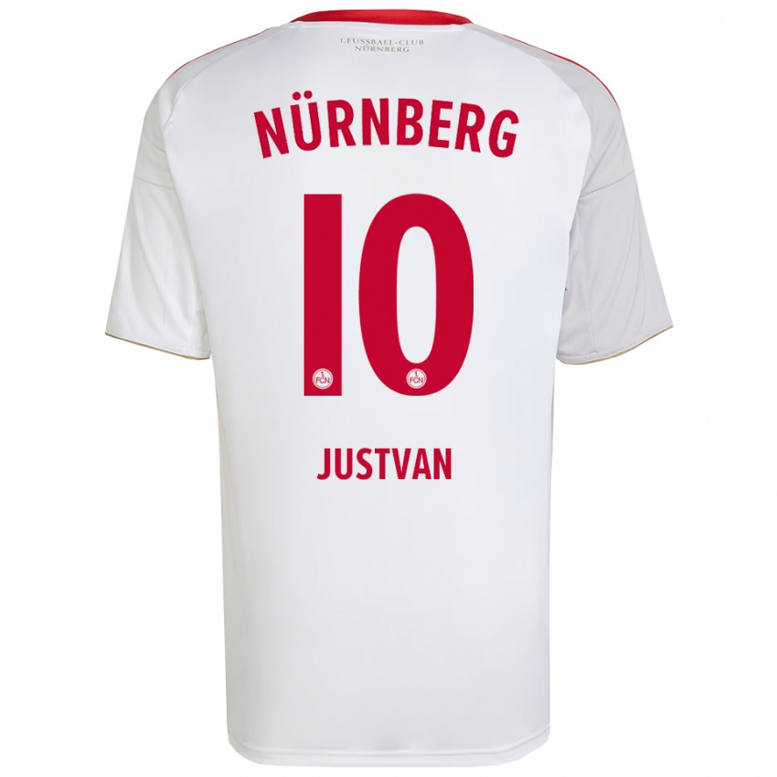 גברים Julian Justvan #10 לבן אדום הרחק ג'רזי 2025/26 חולצה קצרה