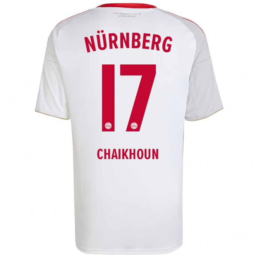 גברים איוב חיחון #17 לבן אדום הרחק ג'רזי 2025/26 חולצה קצרה