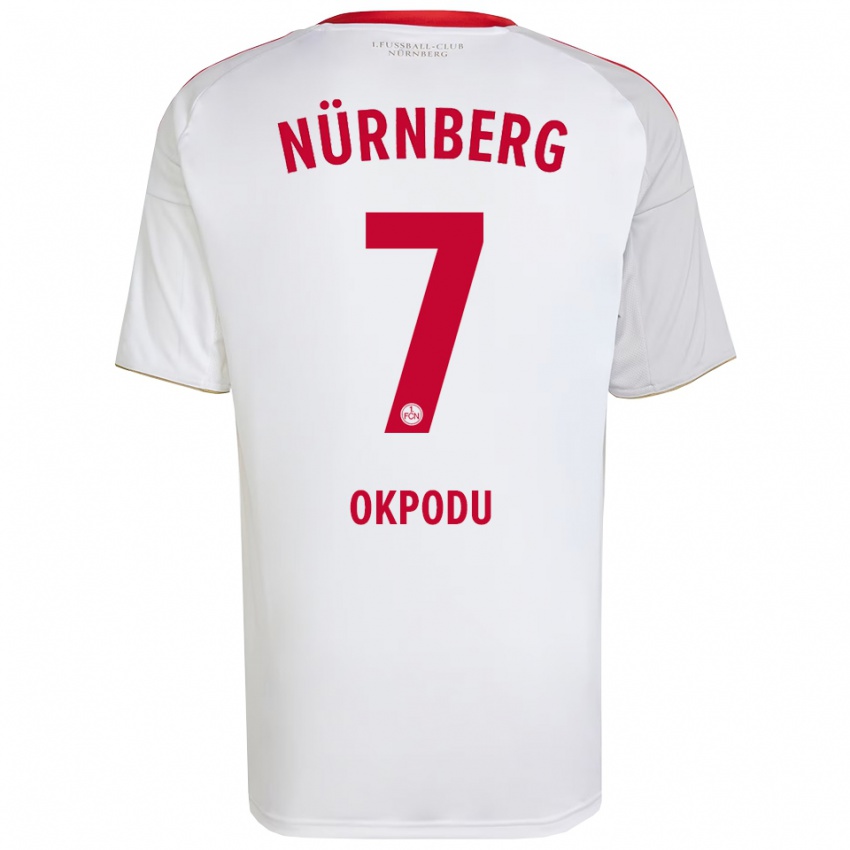 גברים דייוויד אוקפודו #7 לבן אדום הרחק ג'רזי 2025/26 חולצה קצרה