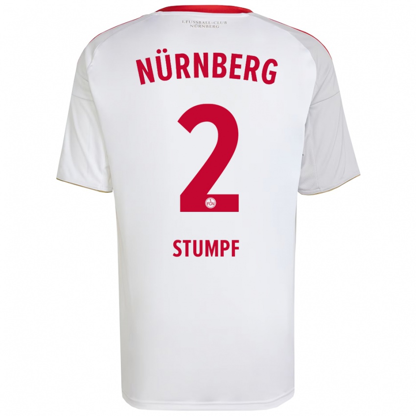 גברים Lenny Stumpf #2 לבן אדום הרחק ג'רזי 2025/26 חולצה קצרה
