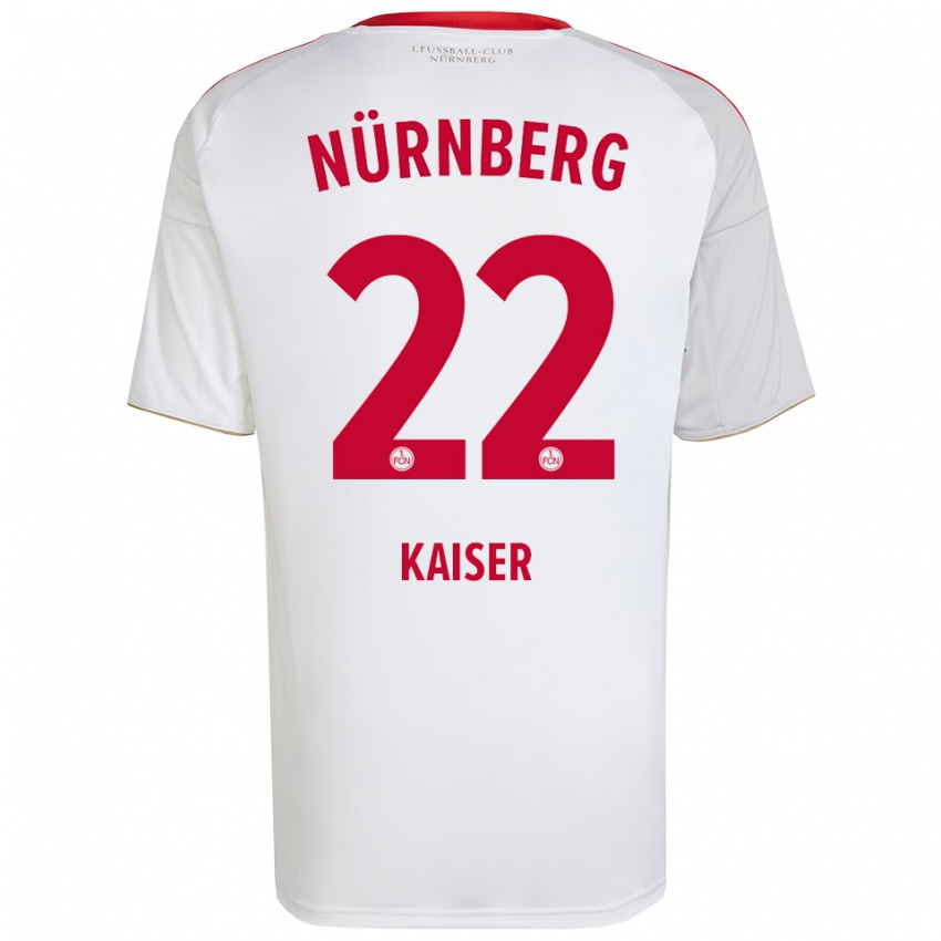 גברים Noel Kaiser #22 לבן אדום הרחק ג'רזי 2025/26 חולצה קצרה