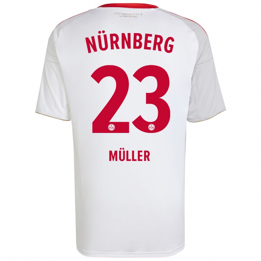 גברים Paul Müller #23 לבן אדום הרחק ג'רזי 2025/26 חולצה קצרה