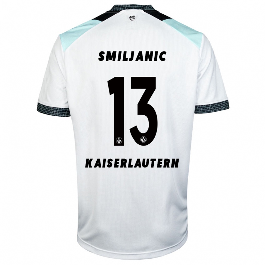 גברים Ivan Smiljanic #13 לבן שחור הרחק ג'רזי 2025/26 חולצה קצרה