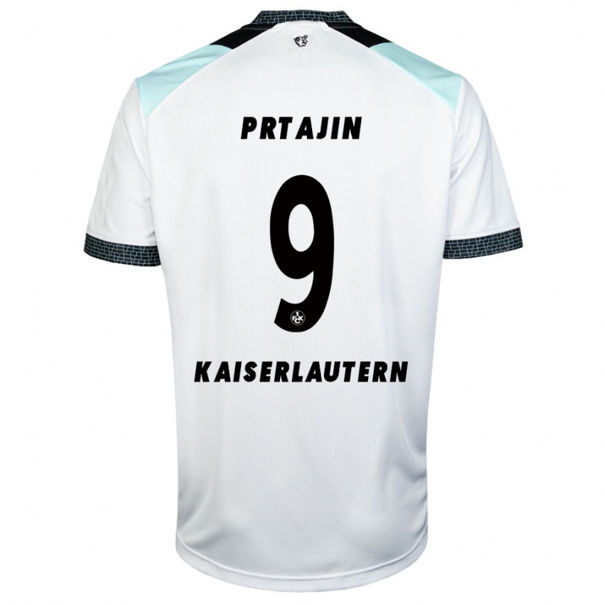 גברים Ivan Prtajin #9 לבן שחור הרחק ג'רזי 2025/26 חולצה קצרה