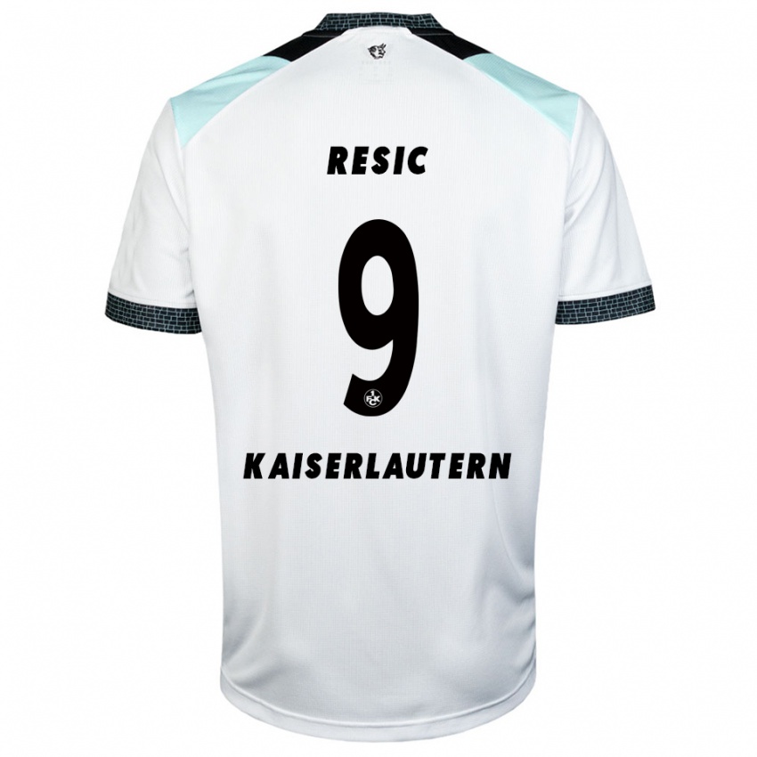 גברים ג'נאן רשיץ #9 לבן שחור הרחק ג'רזי 2025/26 חולצה קצרה