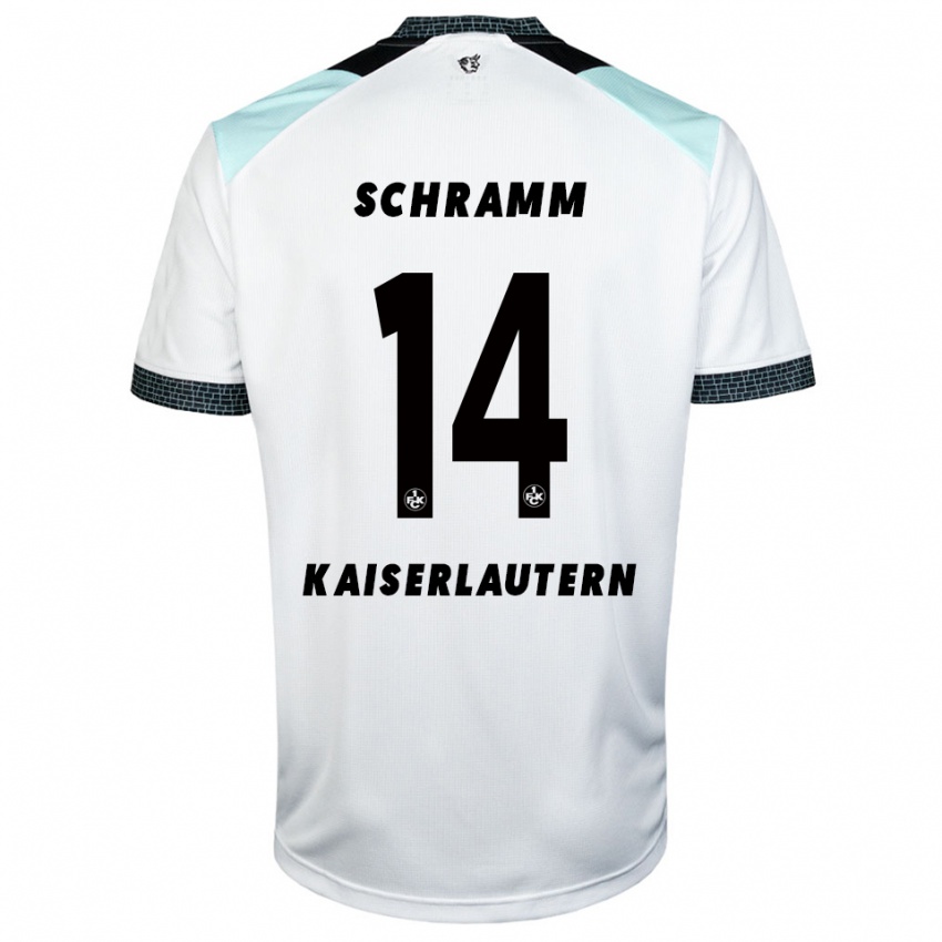 גברים David Schramm #14 לבן שחור הרחק ג'רזי 2025/26 חולצה קצרה