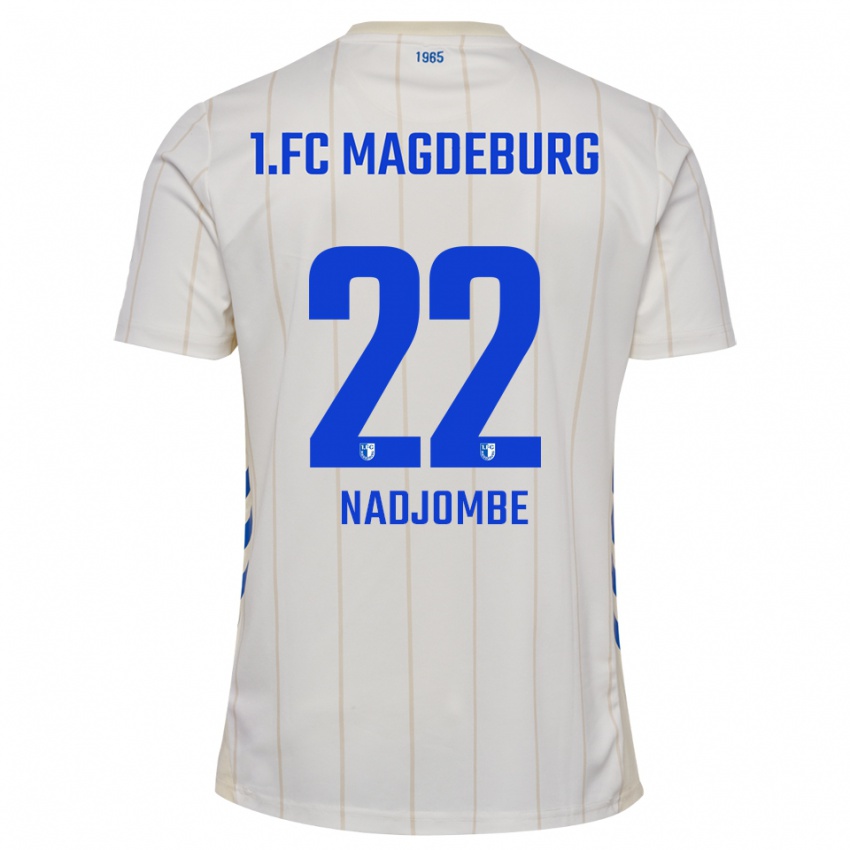 גברים Pierre Nadjombe #22 לבן כחול הרחק ג'רזי 2025/26 חולצה קצרה