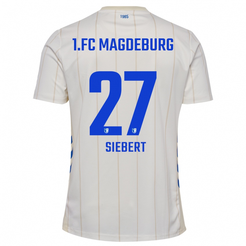 גברים Marlon Siebert #27 לבן כחול הרחק ג'רזי 2025/26 חולצה קצרה