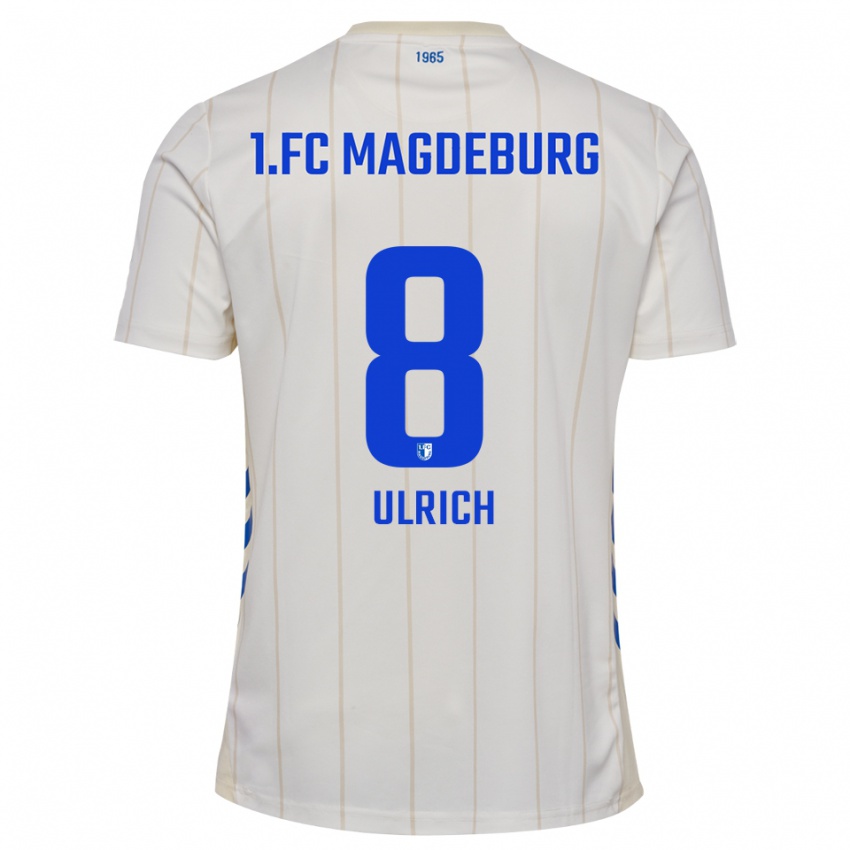 גברים לאורין אולריך #8 לבן כחול הרחק ג'רזי 2025/26 חולצה קצרה