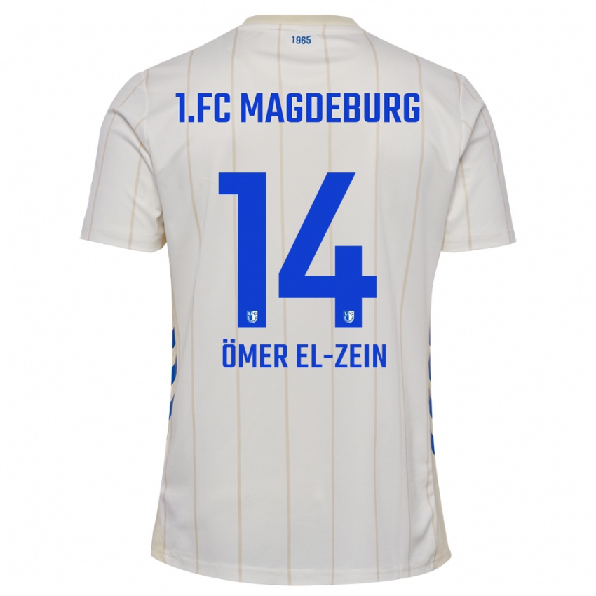 גברים אבו-בקיר אל-זן #14 לבן כחול הרחק ג'רזי 2025/26 חולצה קצרה