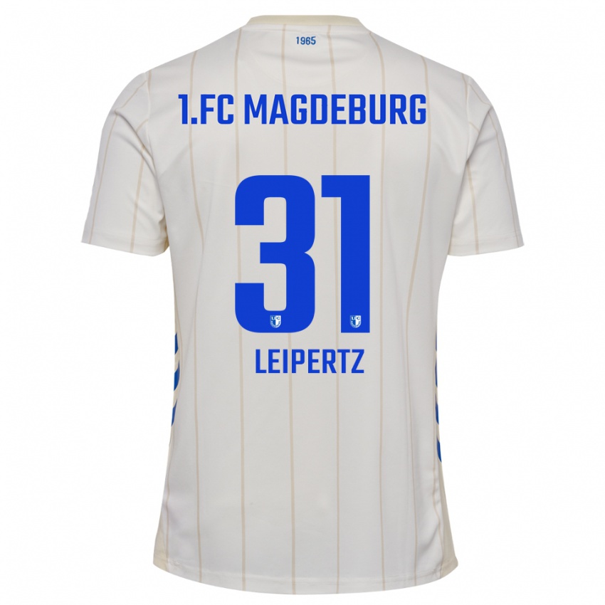 גברים רוברט לייפרץ #31 לבן כחול הרחק ג'רזי 2025/26 חולצה קצרה