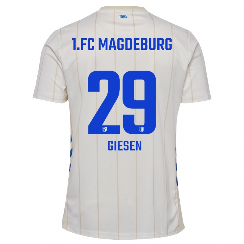 גברים Tim Giesen #29 לבן כחול הרחק ג'רזי 2025/26 חולצה קצרה