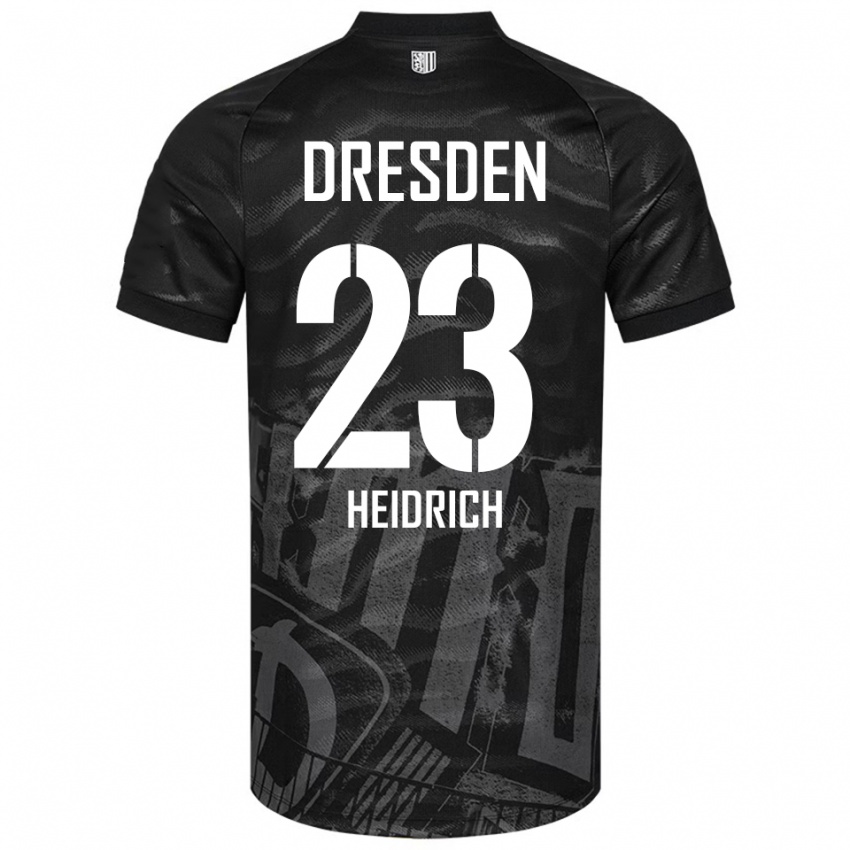 גברים יאנוש היידריך #23 שחור אפור הרחק ג'רזי 2025/26 חולצה קצרה