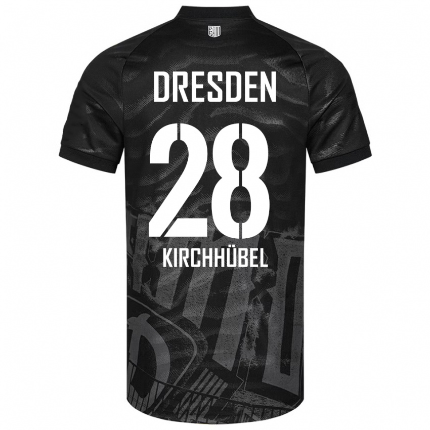 גברים Willi Kirchhübel #28 שחור אפור הרחק ג'רזי 2025/26 חולצה קצרה