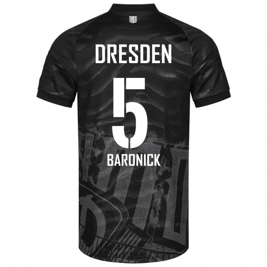 גברים Kurt Baronick #5 שחור אפור הרחק ג'רזי 2025/26 חולצה קצרה