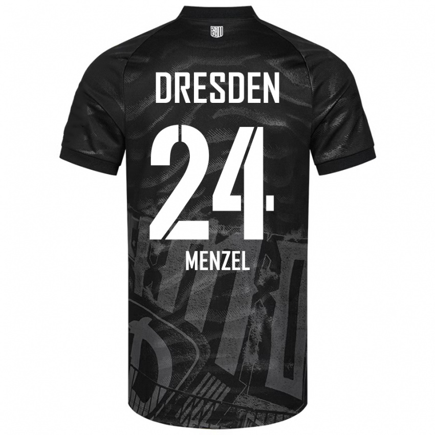 גברים טוני מנזל #24 שחור אפור הרחק ג'רזי 2025/26 חולצה קצרה