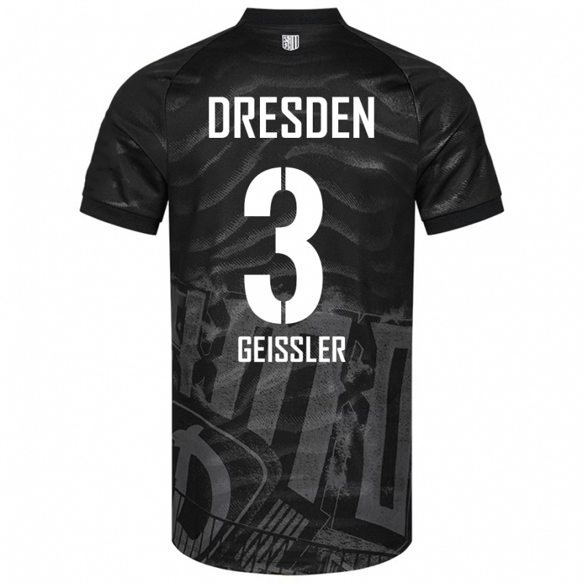 גברים ג׳ונת׳ן גייסלר #3 שחור אפור הרחק ג'רזי 2025/26 חולצה קצרה