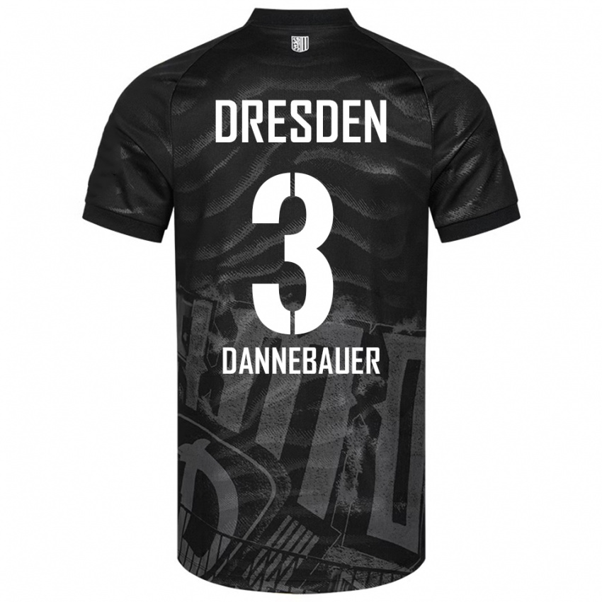 גברים Elias Dannebauer #3 שחור אפור הרחק ג'רזי 2025/26 חולצה קצרה
