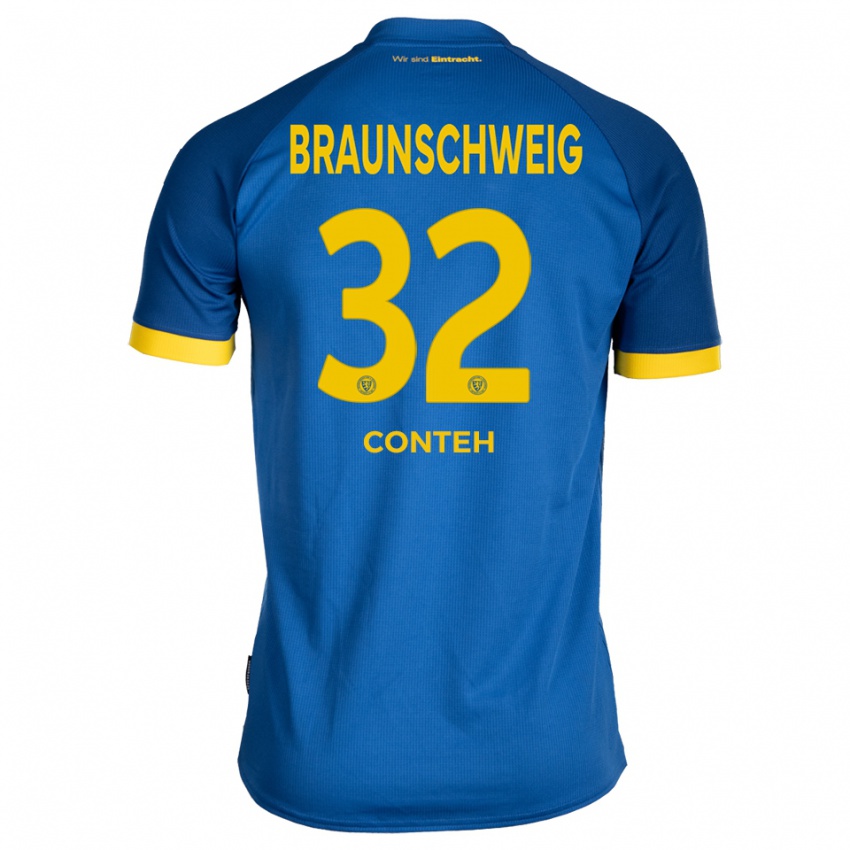גברים כריסטיאן קונטה #32 כחול רויאל צהוב הרחק ג'רזי 2025/26 חולצה קצרה