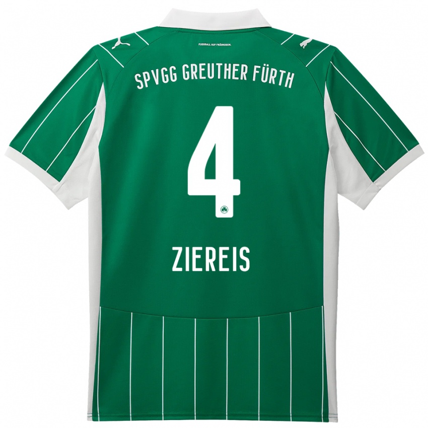 גברים פיליפ ציראייס #4 ירוק לבן הרחק ג'רזי 2025/26 חולצה קצרה