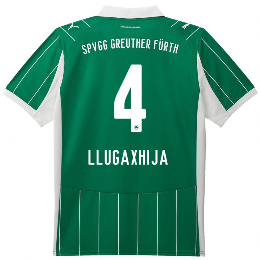 גברים Florian Llugaxhija #4 ירוק לבן הרחק ג'רזי 2025/26 חולצה קצרה