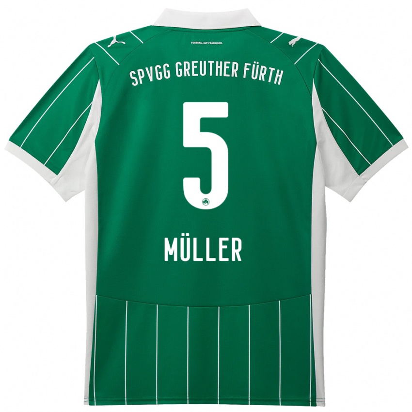 גברים Linus Müller #5 ירוק לבן הרחק ג'רזי 2025/26 חולצה קצרה