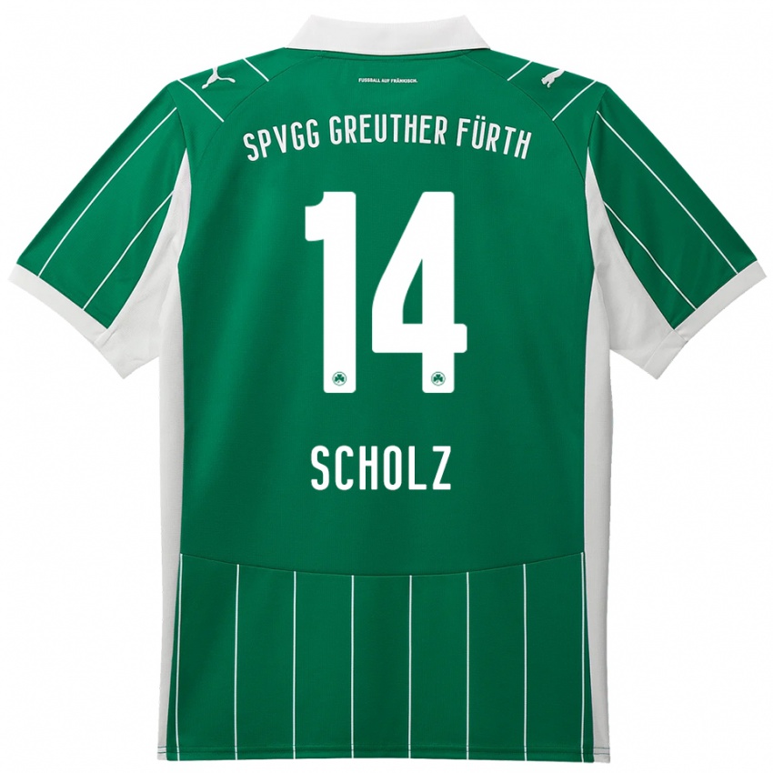 גברים יאניק שולץ #14 ירוק לבן הרחק ג'רזי 2025/26 חולצה קצרה