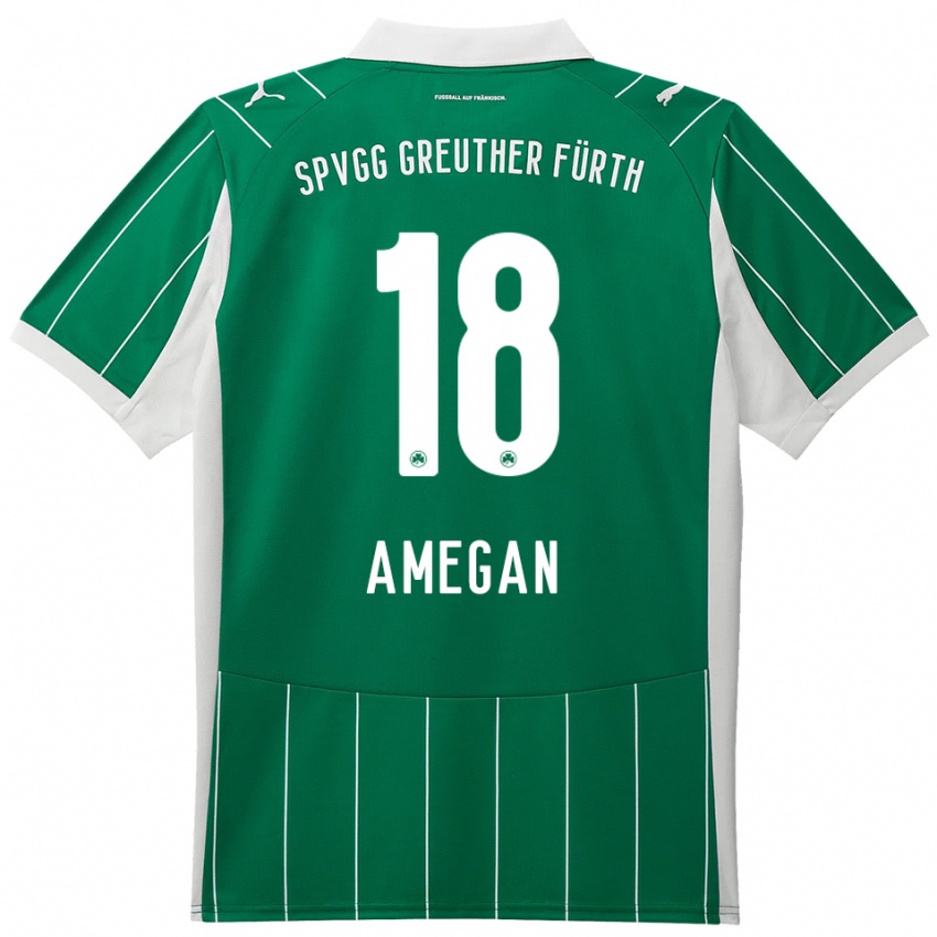 גברים Dodji Amegan #18 ירוק לבן הרחק ג'רזי 2025/26 חולצה קצרה