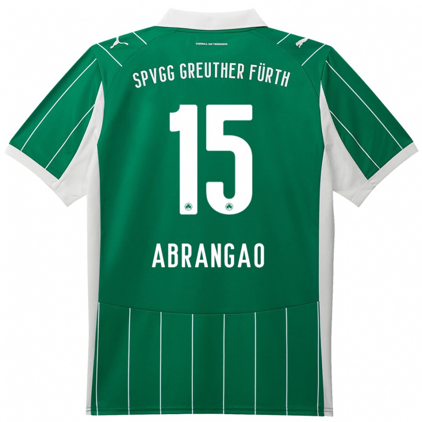 גברים David Abrangao #15 ירוק לבן הרחק ג'רזי 2025/26 חולצה קצרה