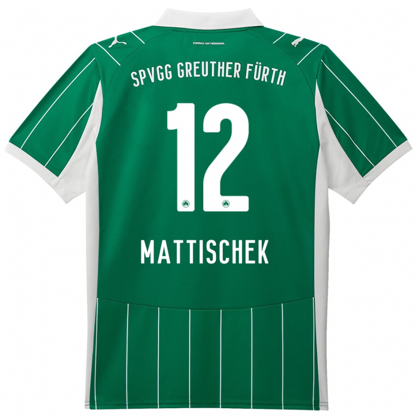 גברים Jakob Mattischek #12 ירוק לבן הרחק ג'רזי 2025/26 חולצה קצרה