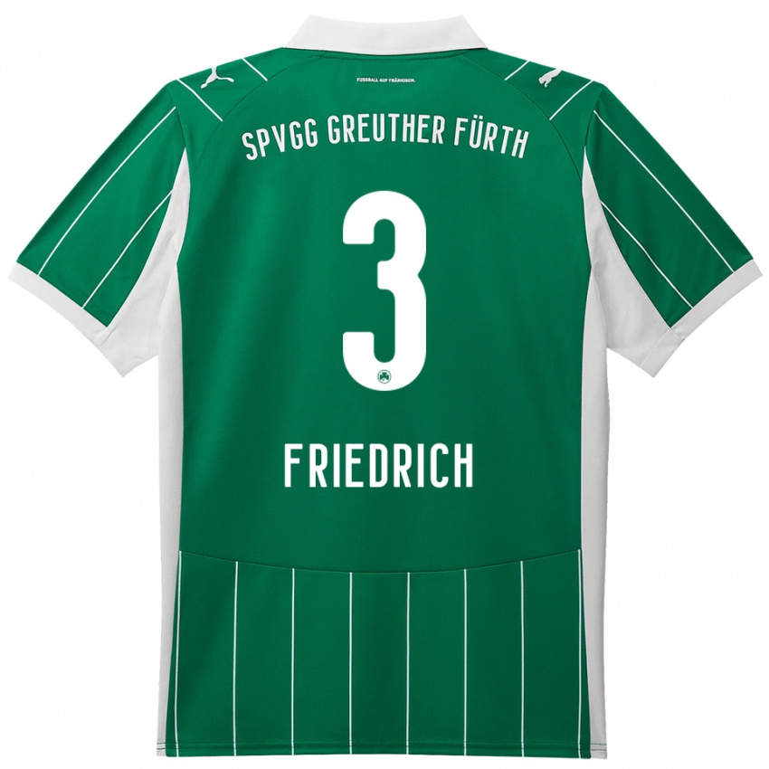 גברים Niklas Friedrich #3 ירוק לבן הרחק ג'רזי 2025/26 חולצה קצרה