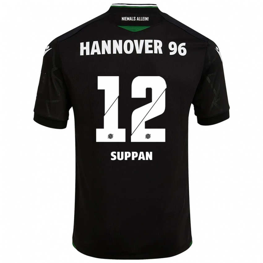 גברים יאניק סופאן #12 שחור ירוק הרחק ג'רזי 2025/26 חולצה קצרה