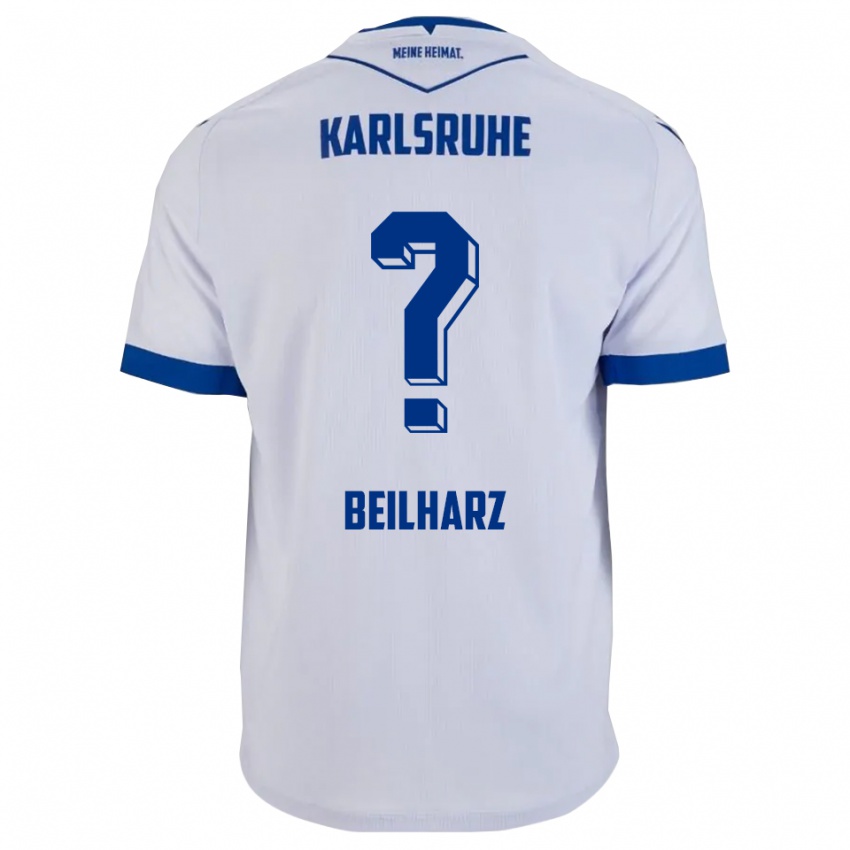 גברים Charlotte Beilharz #0 לבן כחול הרחק ג'רזי 2025/26 חולצה קצרה