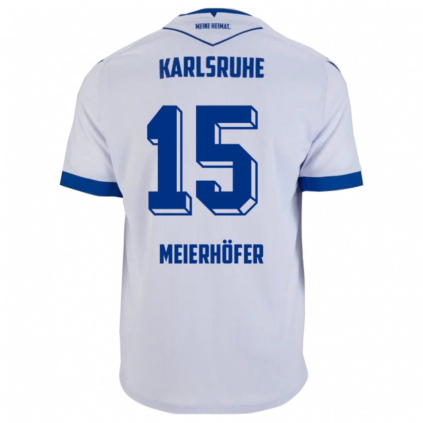 גברים Luis Meierhöfer #15 לבן כחול הרחק ג'רזי 2025/26 חולצה קצרה