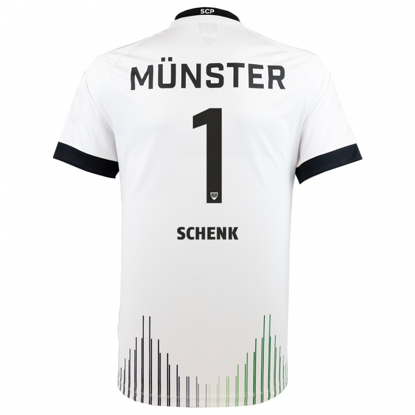 גברים יוהנס שנק #1 לבן שחור הרחק ג'רזי 2025/26 חולצה קצרה