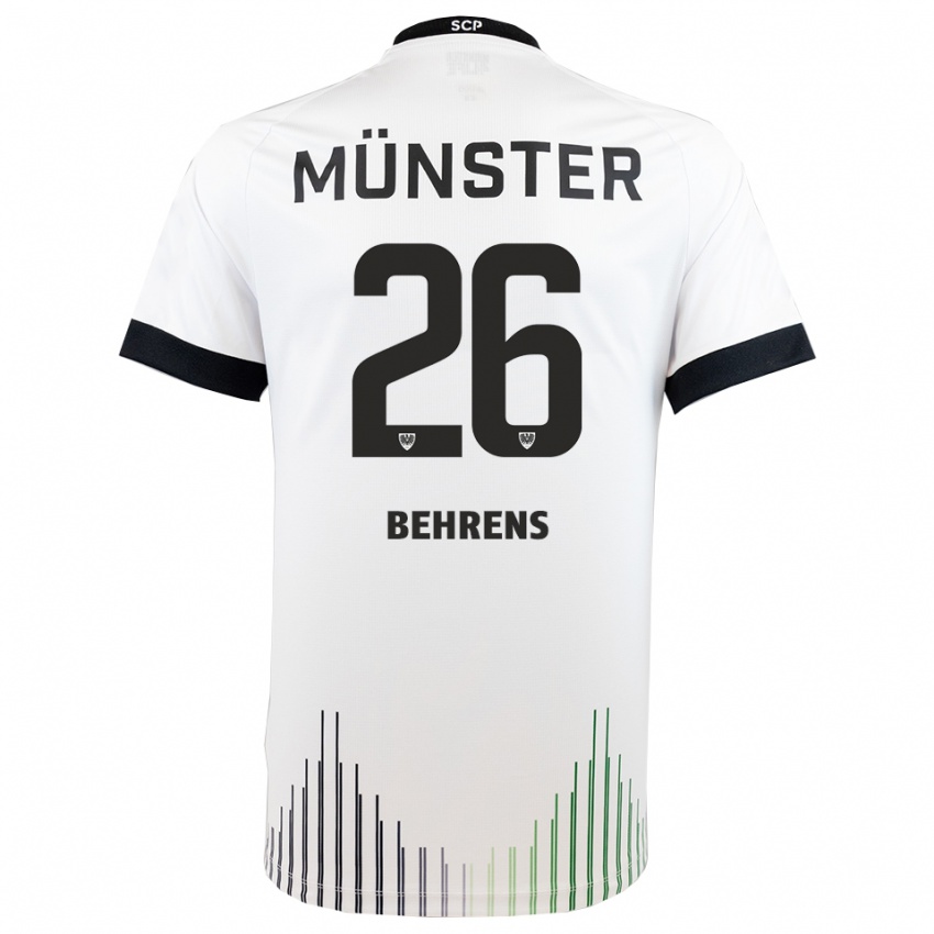 גברים מורטן ברנס #26 לבן שחור הרחק ג'רזי 2025/26 חולצה קצרה