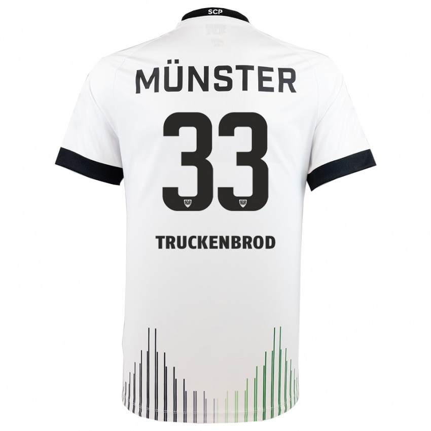 גברים דמיאן טרוקנברוד #33 לבן שחור הרחק ג'רזי 2025/26 חולצה קצרה