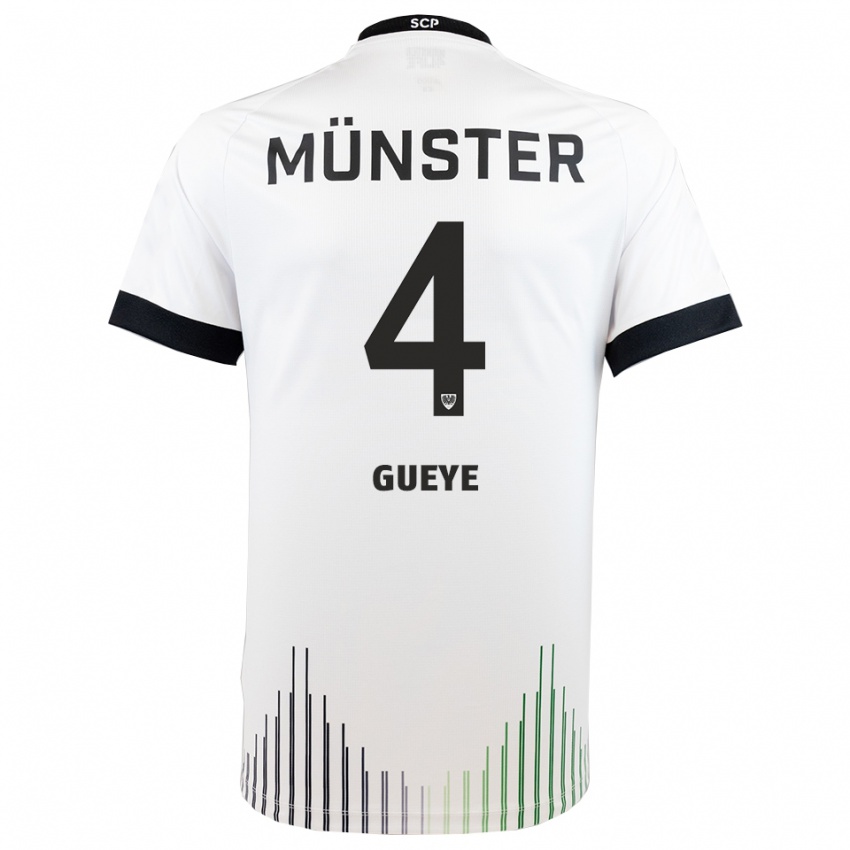 גברים Tidiane Gueye #4 לבן שחור הרחק ג'רזי 2025/26 חולצה קצרה