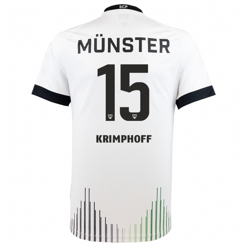 גברים Leo Krimphoff #15 לבן שחור הרחק ג'רזי 2025/26 חולצה קצרה