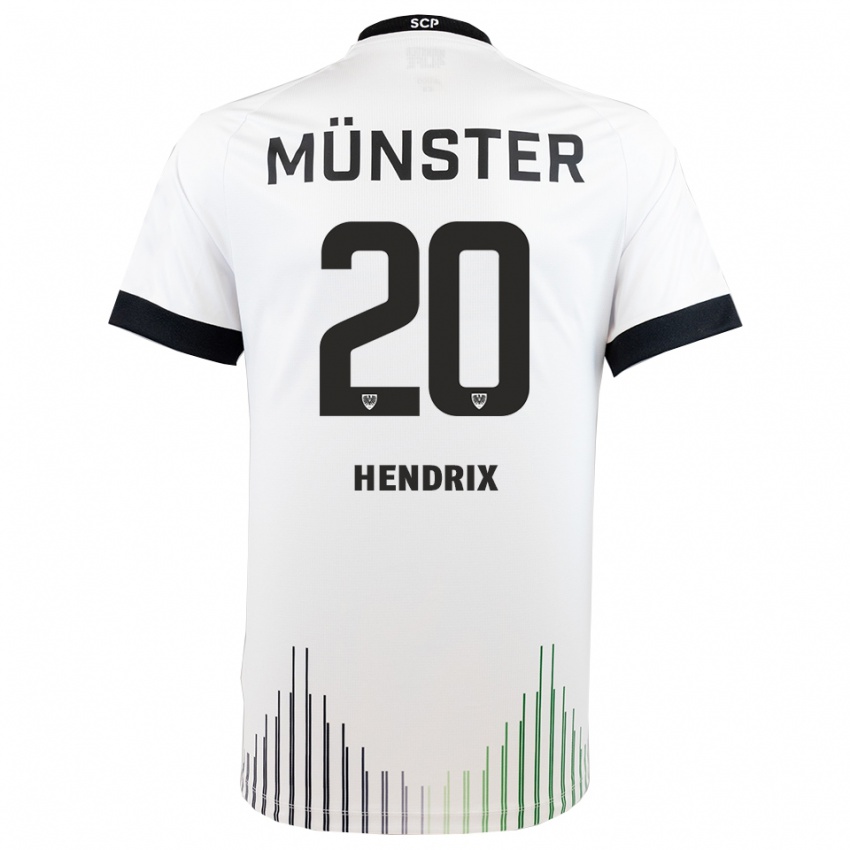 גברים יוריט הנדריקס #20 לבן שחור הרחק ג'רזי 2025/26 חולצה קצרה