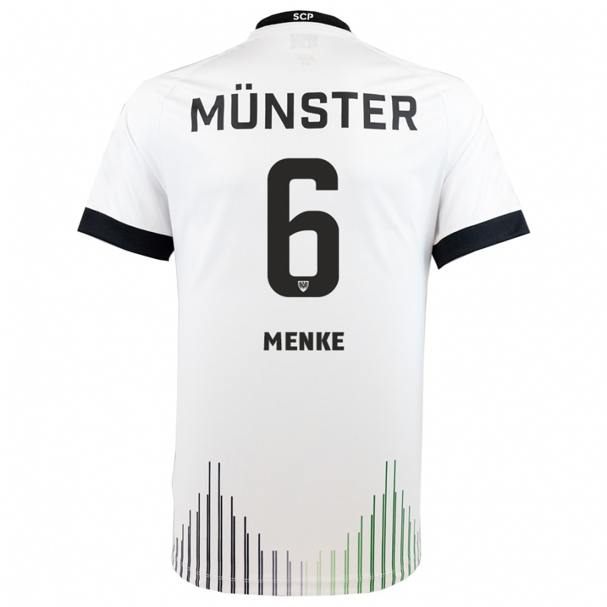 גברים Ben Menke #6 לבן שחור הרחק ג'רזי 2025/26 חולצה קצרה