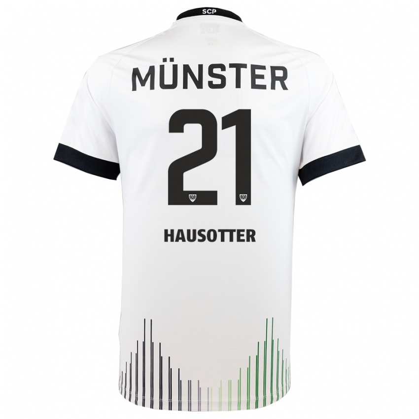 גברים Till Hausotter #21 לבן שחור הרחק ג'רזי 2025/26 חולצה קצרה